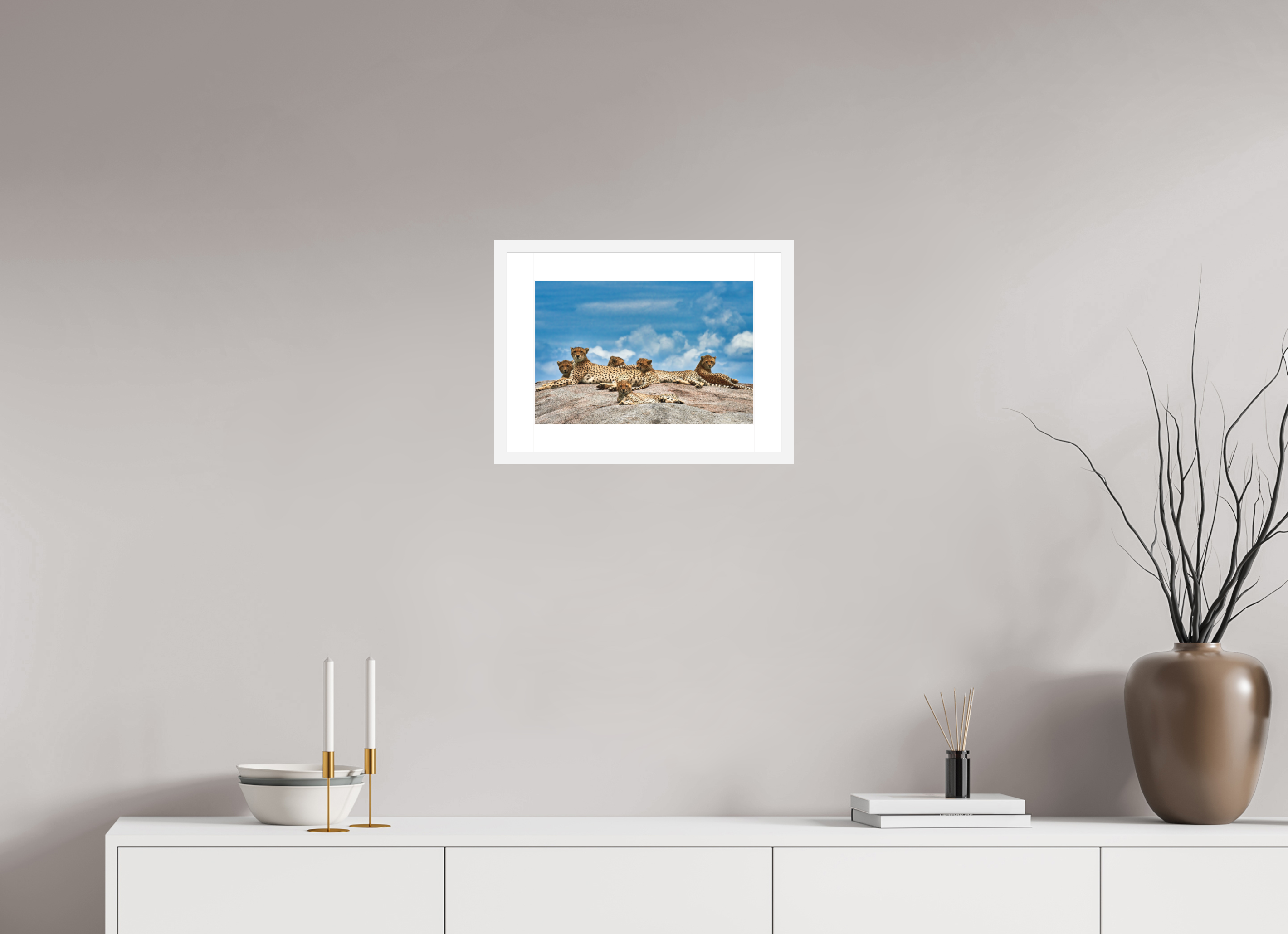15 x 10″, Passe-Partout White Frame Super Mom & Cubs