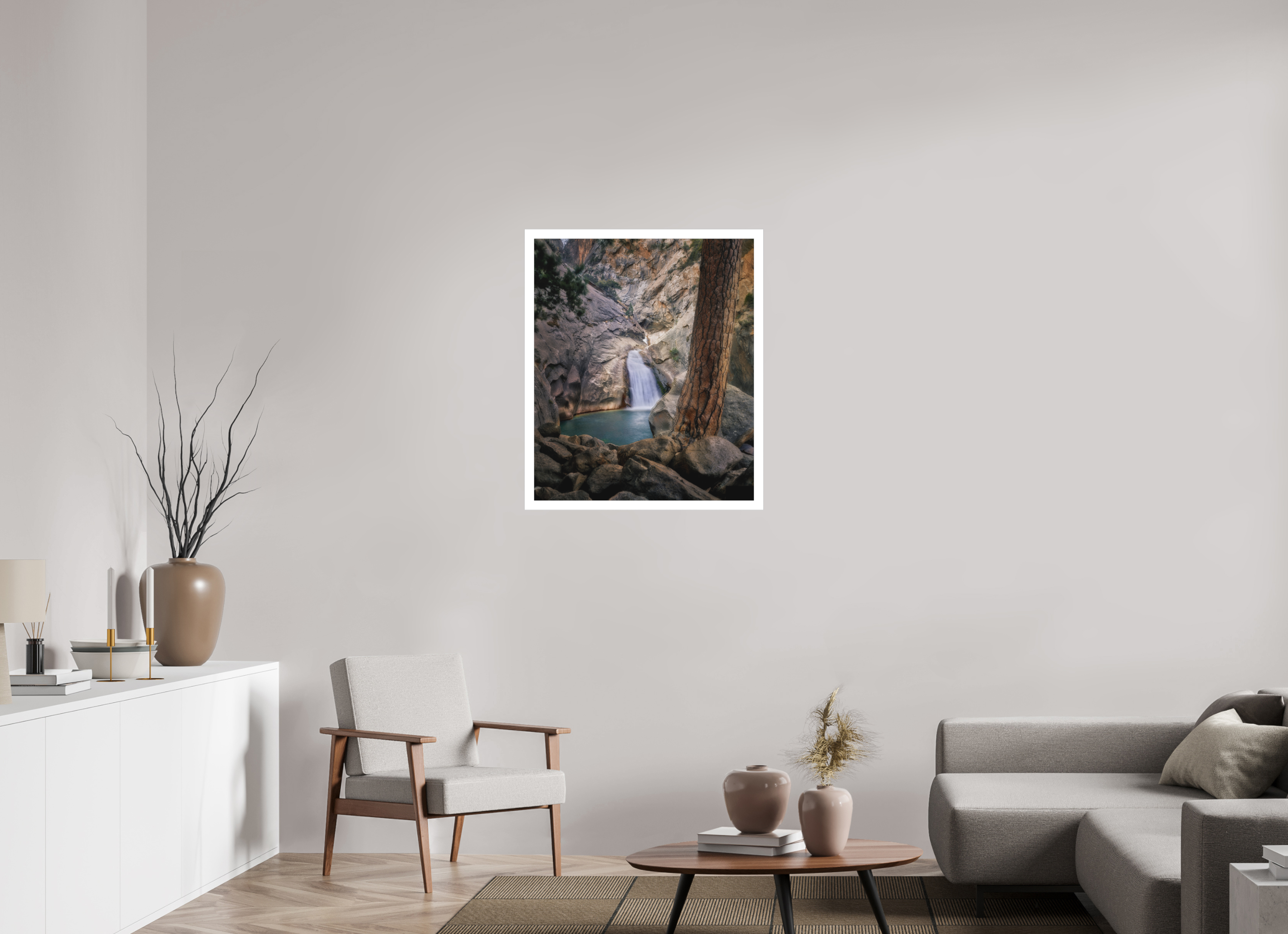 28 x 33.3″, Fine Art Bonded Acrylic Roaring River Falls 1 —Kings Canyon