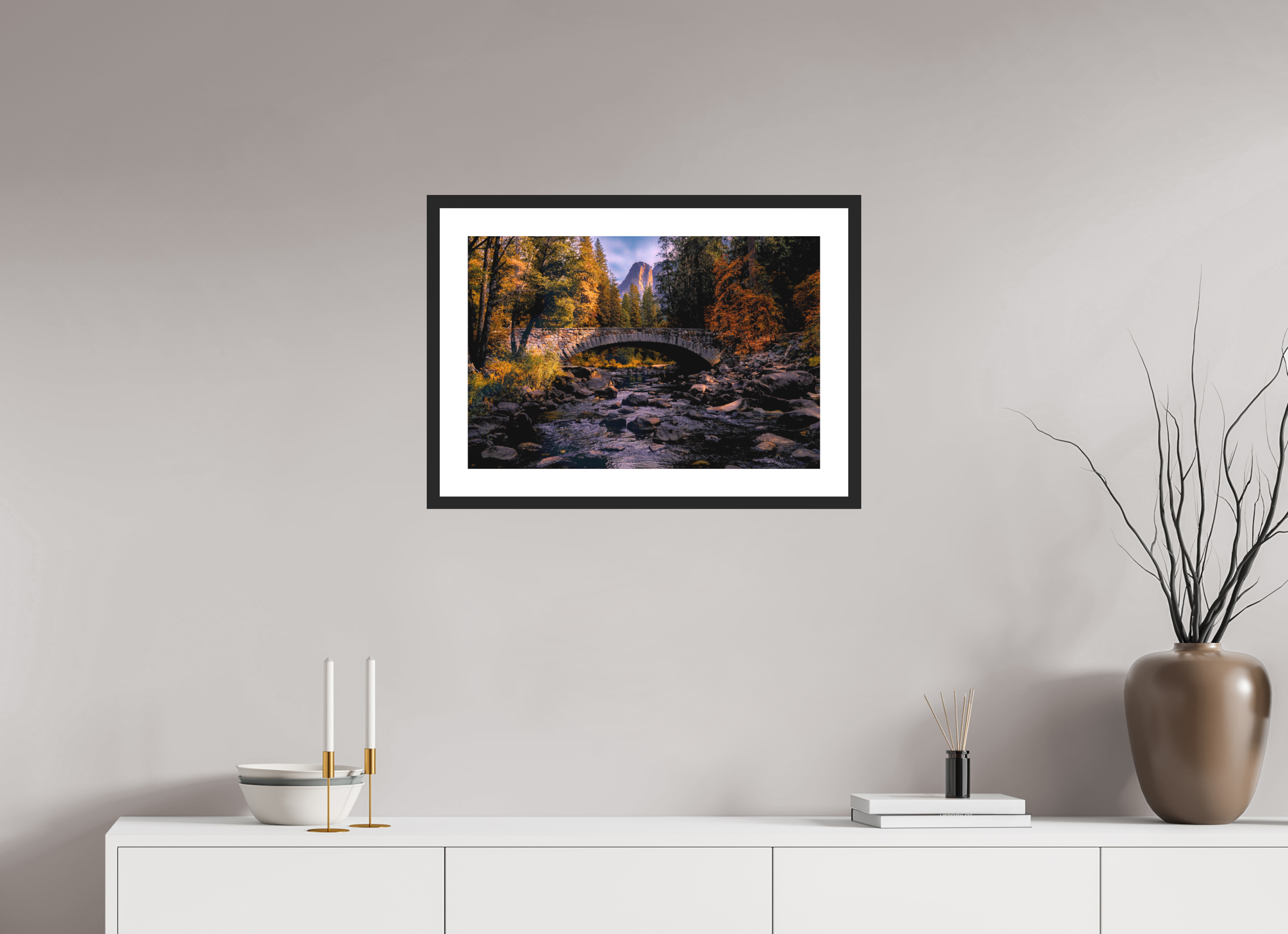 24 x 16″, Passe-Partout Black Frame Cathedral Light