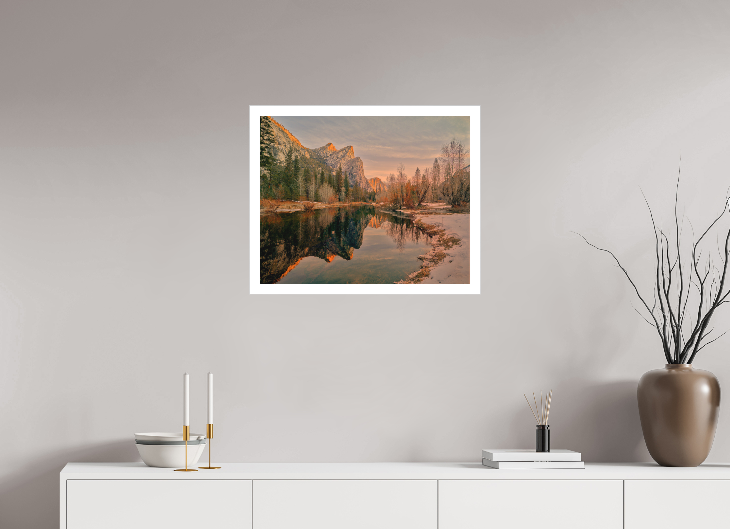 25 x 20″, Fine Art Bonded Acrylic Yosemite's Leviathans in Winter Dawn Light