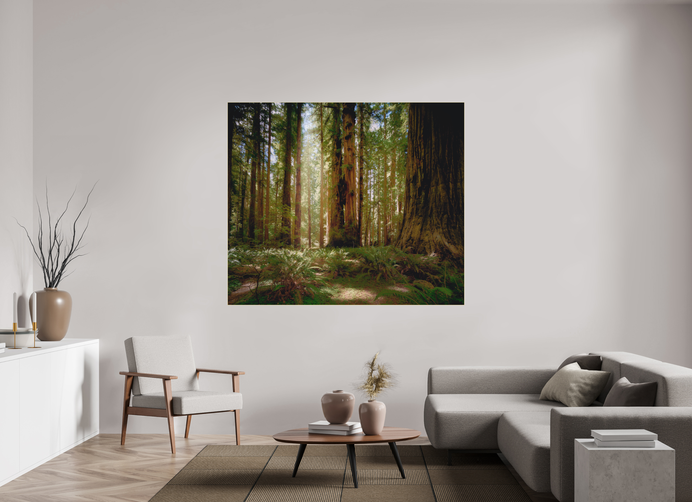 68.9 x 59″, Bonded Acrylic Gold Frame Life & Light Beneath the Giants