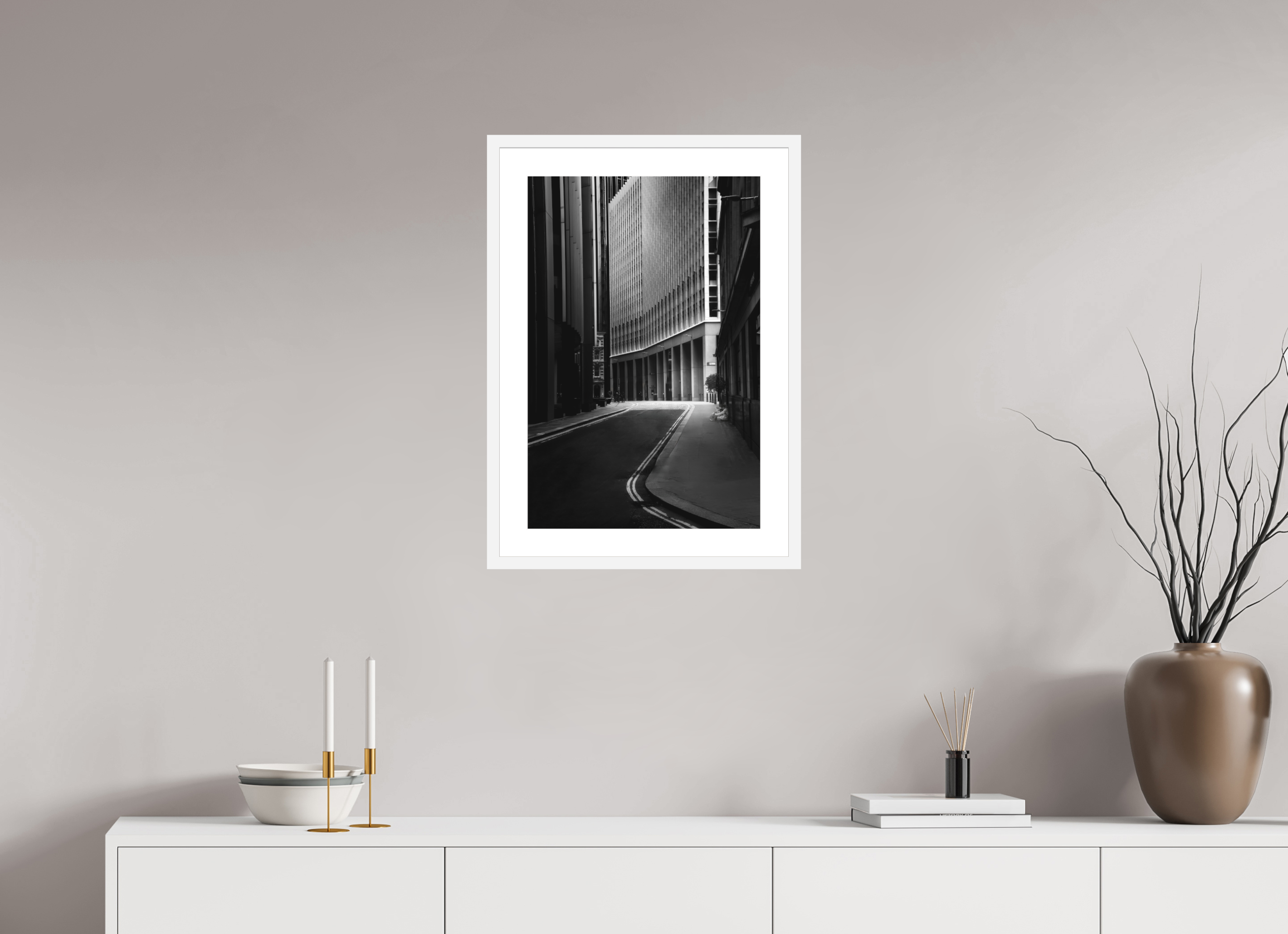 16 x 24″, Passe-Partout White Frame Off Lime Street
