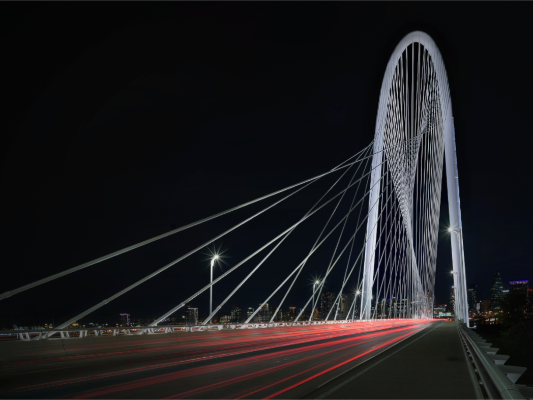 Main image Margaret Hunt Hill Bridge & Traffic Light Trails