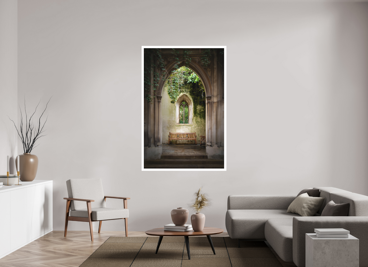 44 x 66″, Bonded Acrylic Mat + White Frame London's St Dunstan-in-the-East