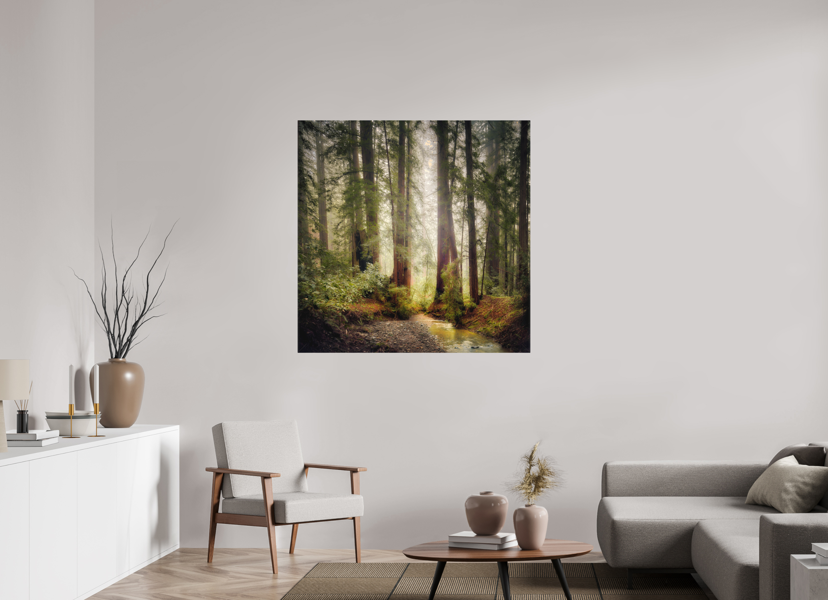 45 x 45″, Fine Art Textile Armstrong Woods IV: Lucem in Nemore