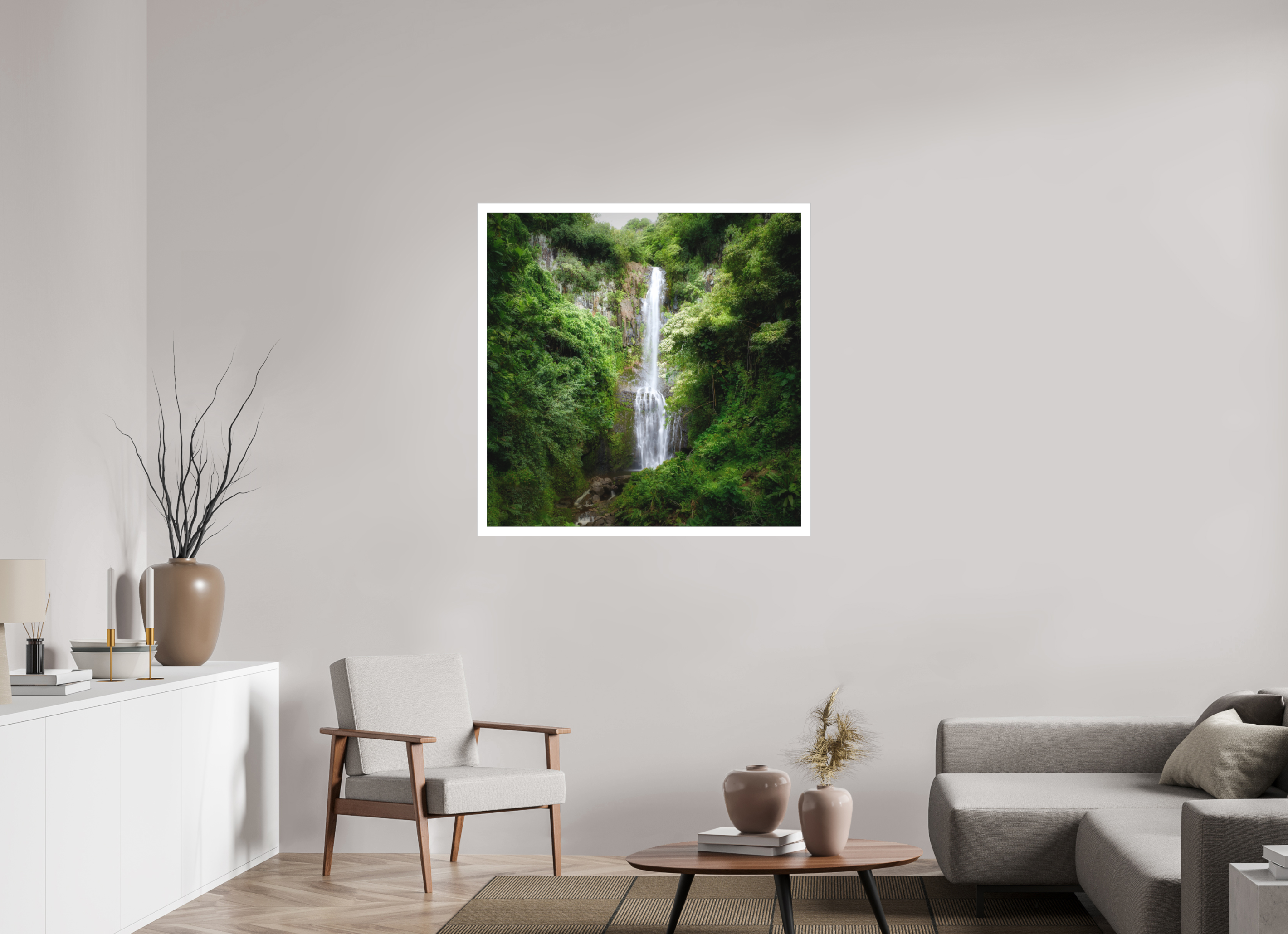 40 x 40″, Fine Art Bonded Acrylic Maui's Makahiku Falls