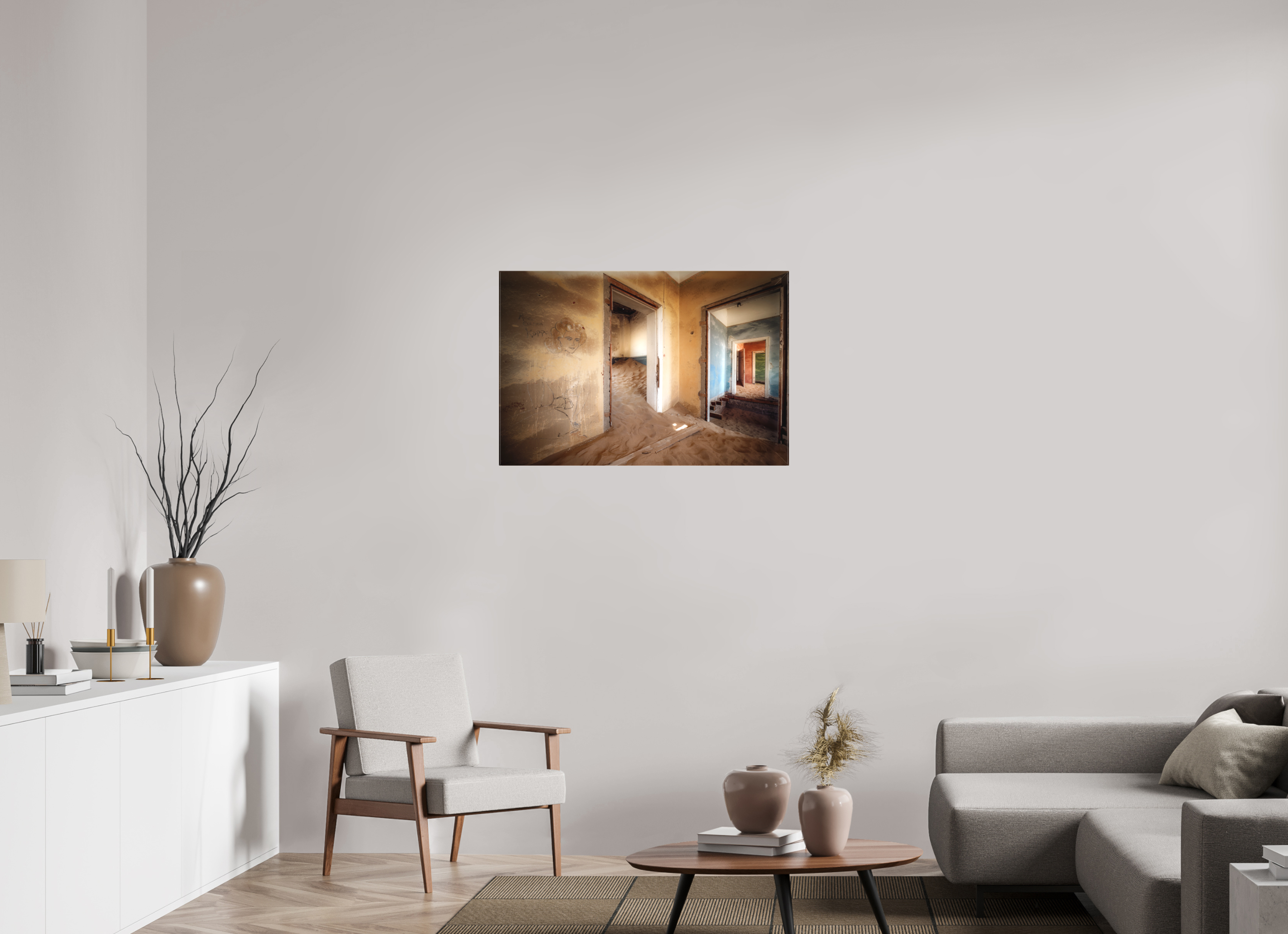 36 x 24″, Fine Art Textile Lost Dreams of Kolmanskop