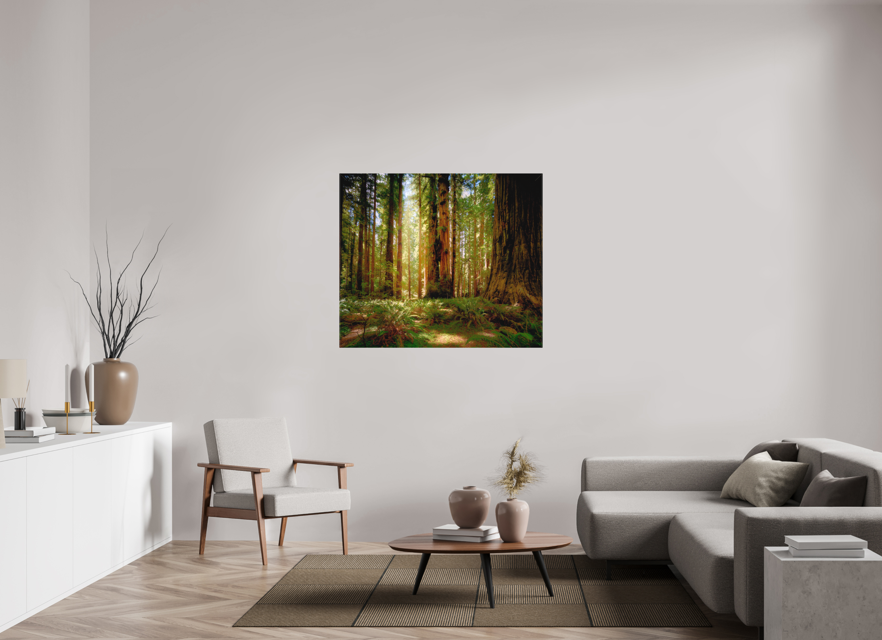 46.7 x 40″, Fine Art Textile Life & Light Beneath the Giants