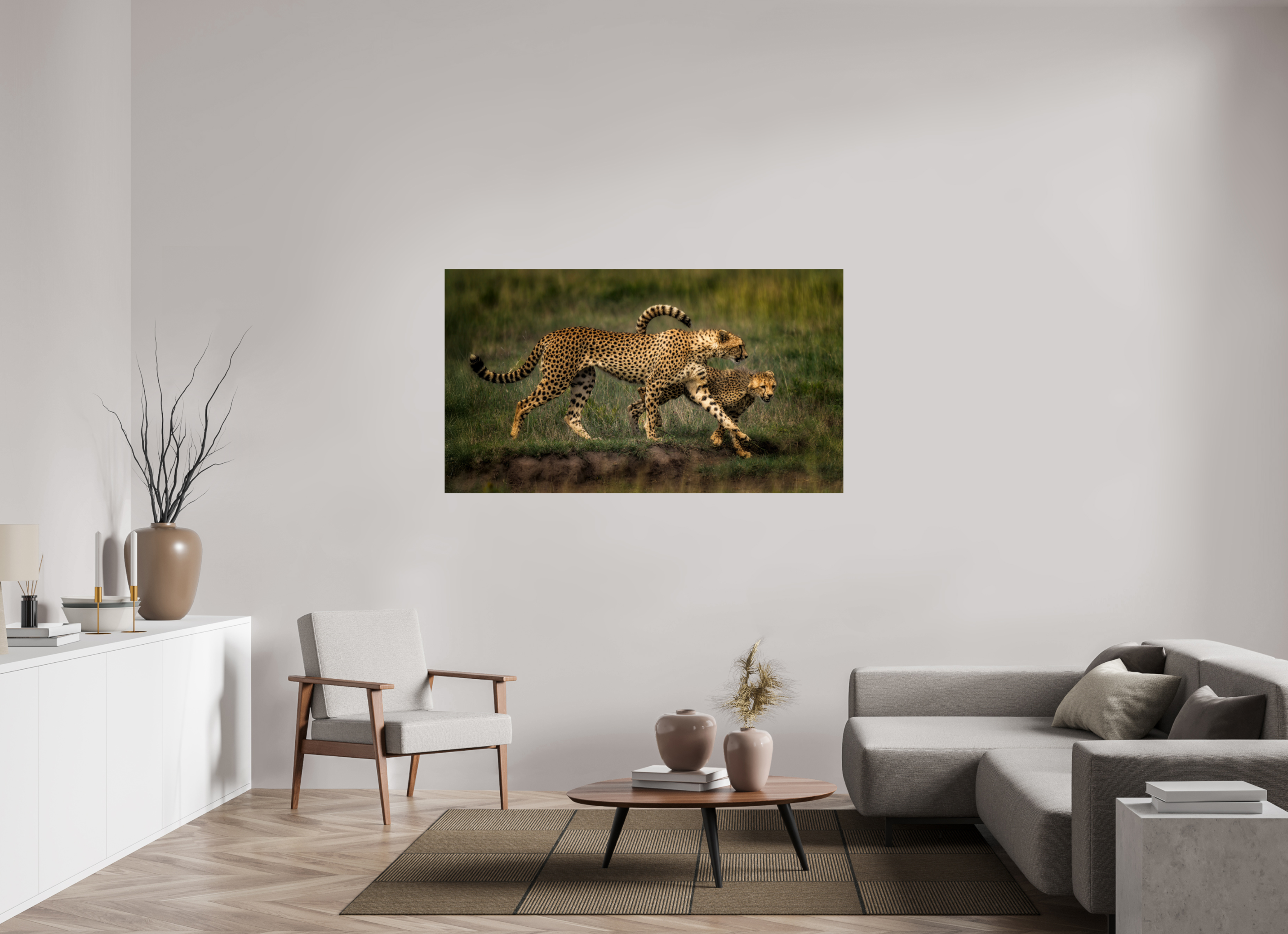 64 x 36″, Giclée Alu-Dibond Mother & Son on the Serengeti