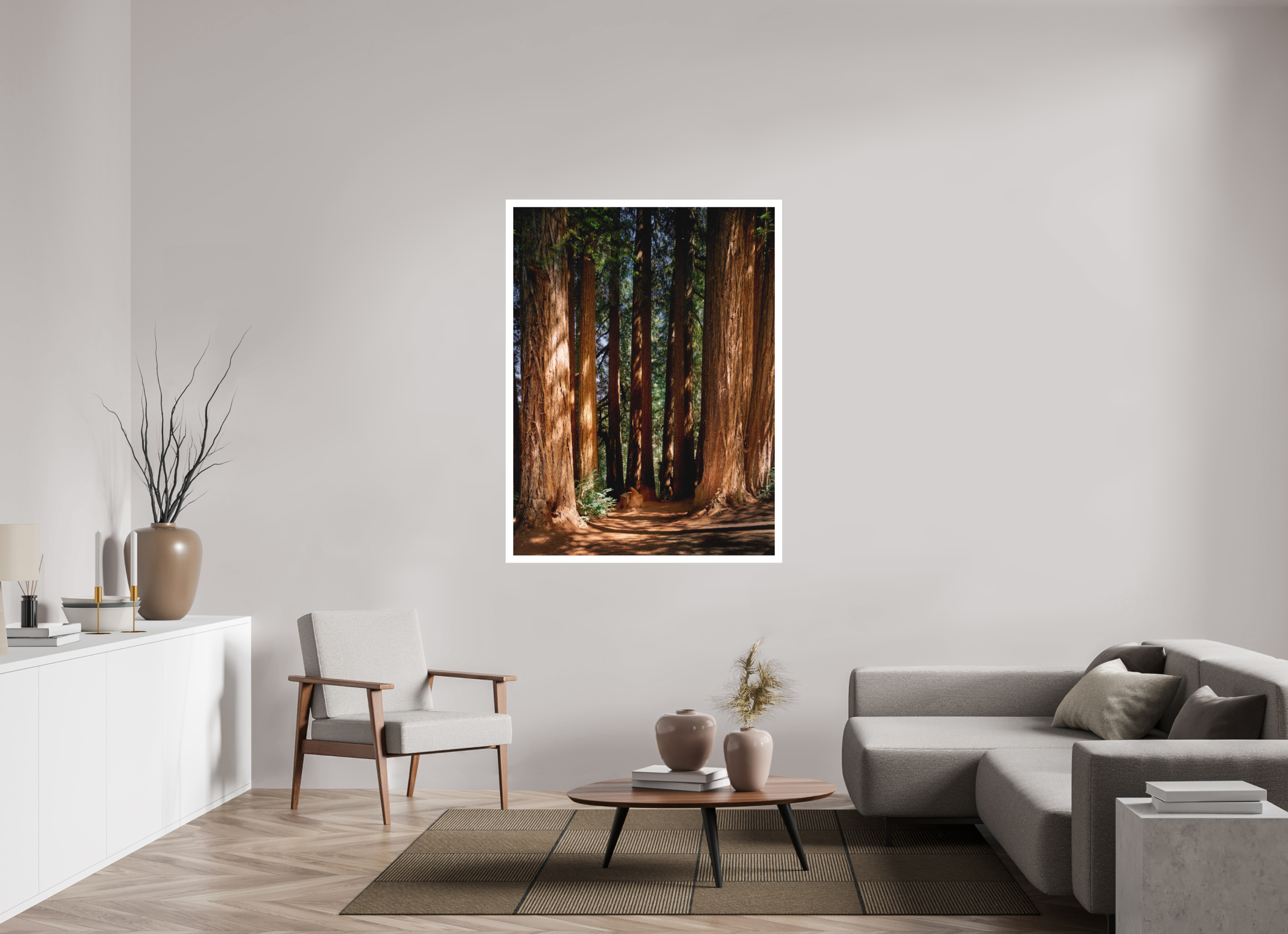 42 x 56″, Fine Art Bonded Acrylic Felton Redwoods Cathedral Grove