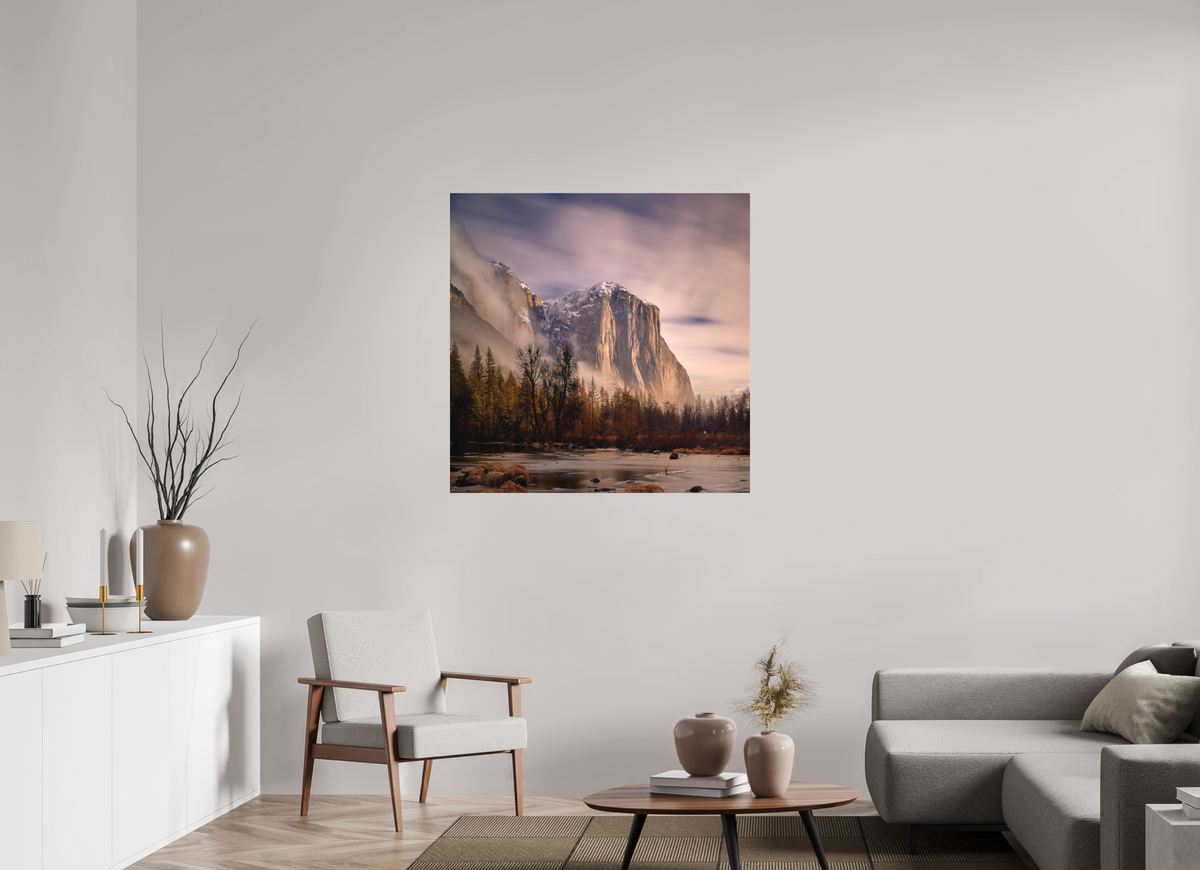 40 x 40″, Fine Art Textile El Capitan at Dawn